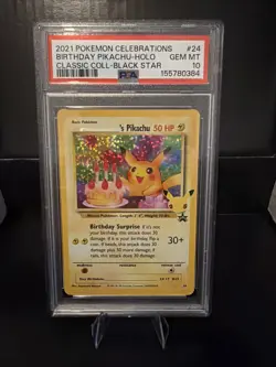 Birthday Pikachu PSA 10 - 24 - Celebrations Classic Collection - Pokemon - Image 1