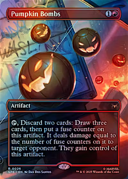 MTG - FOIL Pumpkin Bombs (Borderless) - Spider-Man (SPE) -e515 - Image 1