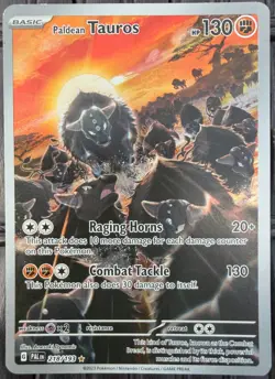 Paldean Tauros 218/193 Illustration Rare Paldea Evolved Pokemon Holo Near Mint - Image 1