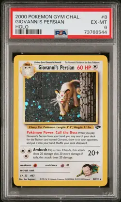 Giovanni's Persian Holo Rare Gym Challenge 2000 8/132 Pokemon TCG PSA 6 Ex-MT - Image 1