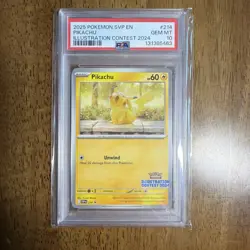 Pokemon 2025 Pikachu 214 Promo Illustration Contest 2024 GEM MINT PSA 10 - Image 1