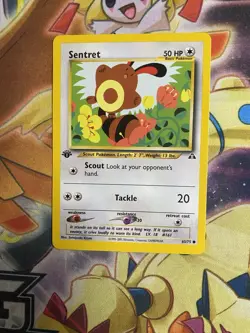 Pokemon WOTC Sentret 63/75 Neo Discovery Set 1st Edition Common NM - Image 1