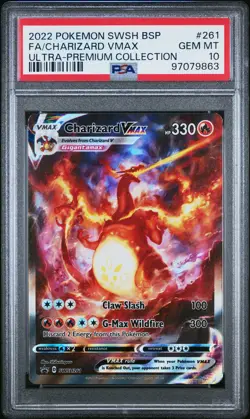 2022 POKEMON SWSH BLACK STAR PROMO #261 FULL ART/CHARIZARD VMAX PSA 10 - Image 1