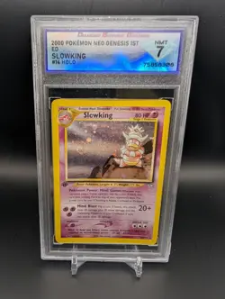*SWIRL* DSG 7 Slowking Holo 1st Edition Neo Genesis 14/111 Pokemon 2001 NM - Image 1