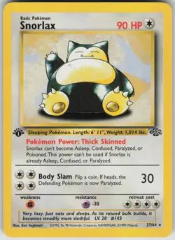 Pokemon TCG Snorlax (27) Rare Jungle 27/64 - Image 1