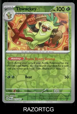 THWACKEY 015/167 C TWILIGHT MASQUERADE POKEMON REVERSE HOLO NM/M - Image 1