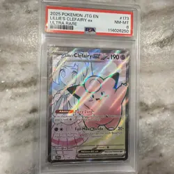2025 POKEMON JTG EN-JOURNEY TOGETHER ULTRA RARE #173 LILLIE'S CLEFAIRY EX PSA 8 - Image 1