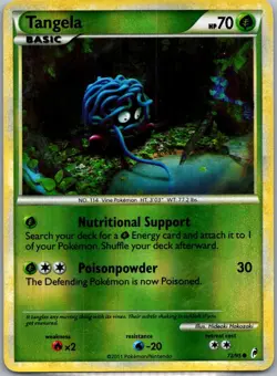 Pokemon TCG Tangela Common Reverse Holofoil Call of Legends 72/95 HP - Image 1