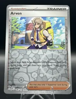 Arven 186/197 Uncommon Obsidian Flames Pokemon Reverse Holo Near Mint 186/197 - Image 1