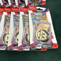 Pokemon TCG Scarlet & Violet Espathra Blister Pack Lot of 16 Sealed w/ Coin - Image 2