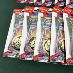 Pokemon TCG Scarlet & Violet Espathra Blister Pack Lot of 16 Sealed w/ Coin - Image 3