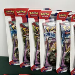 Pokemon TCG Scarlet & Violet Espathra Blister Pack Lot of 16 Sealed w/ Coin - Image 5