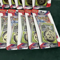 16 Pokemon TCG Scarlet & Violet Spidops Blister Pack Sealed w/ Coin & Booster - Image 2