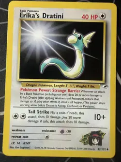 Erika's Dratini 42/132 Uncommon Gym Heroes Pokemon Unlimited Lightly Played - Image 1