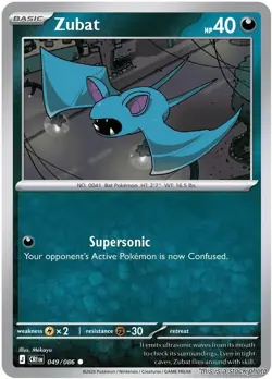 Zubat 049/086 Pokemon ME04: Chaos Rising CRI NM Reverse Holo - Image 1