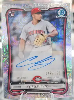 2026 Bowman Baseball Chase Burns RC Bowman Chrome Mojo Refractor Auto /150 - Image 1