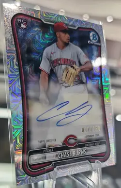 2026 Bowman Baseball Chase Burns RC Bowman Chrome Mojo Refractor Auto /150 - Image 3