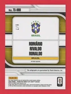 2026 Panini Prizm FIFA World Cup Romario Rivaldo Ronaldo Triple Auto /7 Brazil - Image 2