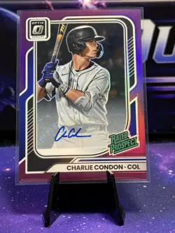 2026 Donruss Baseball Charlie Condon AUTO Optic Purple /99 Rockies - Image 1