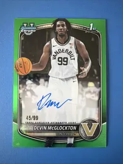 2025-26 Bowman Chrome U Basketball - Devin McGlockton - 1st Green Auto SP #45/99 - Image 1