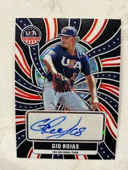 GIO ROJAS 2026 Panini USA Baseball Stars & Stripes BLACK DISCO Auto #'d 1/1 - Image 1