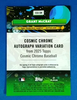 Grant McCray RC 2025 Topps Cosmic Chrome Red Flare ON CARD Auto /5 CCA-GM Giants - Image 2