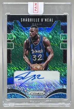 Shaquille O'Neal 2019 Panini Prizm Premium Green Shimmer Auto 15/15 - Image 1