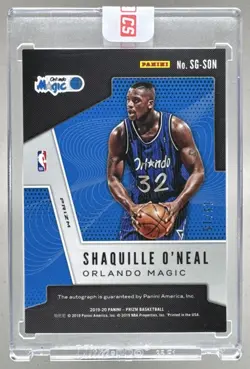 Shaquille O'Neal 2019 Panini Prizm Premium Green Shimmer Auto 15/15 - Image 2