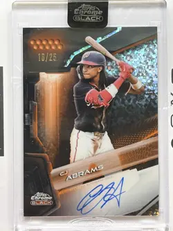 2026 Topps Chrome Black Auto Orange Mini-Diamond /25 #CBA-CA CJ Abrams Auto - Image 1