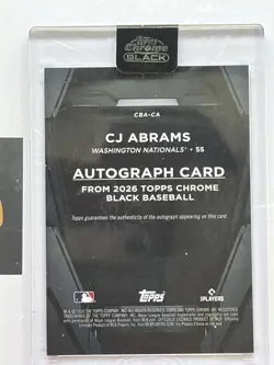 2026 Topps Chrome Black Auto Orange Mini-Diamond /25 #CBA-CA CJ Abrams Auto - Image 2