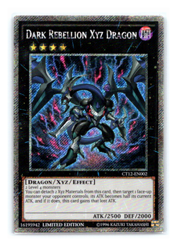 Dark Rebellion Xyz Dragon CT12-EN002 Platinum Secret Rare Limited Edition Yugioh - Image 1
