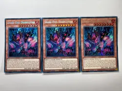 3 x Snake-Eyes Diabellstar MP25-EN062 Secret Rare 1st Edition YuGiOh Playset NM - Image 1
