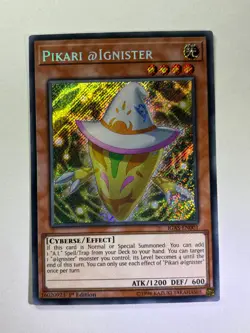 Pikari @Ignister IGAS-EN001 Secret Rare 1st Edition YuGiOh Card NM - Image 1