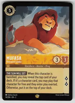 Mufasa Betrayed Leader Rise of the Floodborn Legendary 14/204 Disney Lorcana NM - Image 1