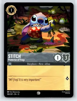#180 Stitch - Protector of Frogs - Common 2026 Disney Lorcana Attack of the Vine - Image 1