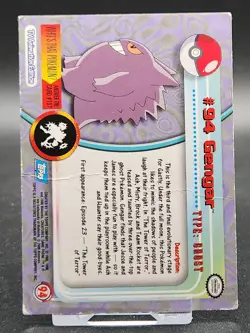 Pokemon Card - Gengar #94 - Pokemon Topps Series 2 - Blue Logo - Silver Foil - Image 2