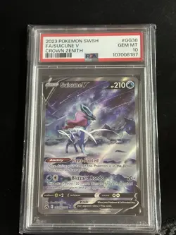 Pokemon 2023 Suicune V GG38 Full Art Crown Zenith GEM MINT PSA 10 - Image 1
