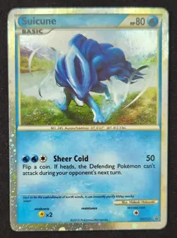 Pokemon TCG Suicune HGSS21 Promo Basic HP80 HP 80 Holo Card English 2010 - Image 1