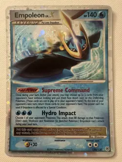 Pokemon TCG Empoleon LV.X SWIRL Holo Rare Card Diamond & Pearl 120/130 - Image 1