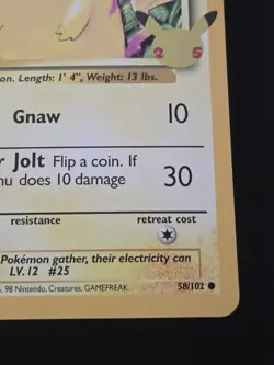 Pokemon TCG Pikachu 58/102 Celebrations 25th Anniversary JUMBO OVERSIZED Card ⚡ - Image 5
