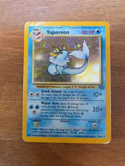 Pokemon TCG Vaporeon Holo Card Jungle 12/64 - Image 1