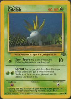 Oddish 58/64 Jungle Regular Unlimited Common TCG Pokemon Card NM - Image 1