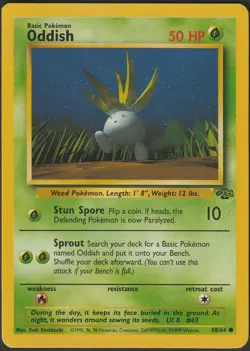 Oddish 58/64 Jungle Regular Unlimited Common TCG Pokemon Card NM - Image 3