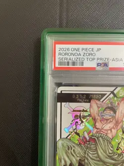 2026 ONE PIECE CARD JPN RORONOA ZORO SERIALIZED TOP PRIZE ASIA OP12-020 PSA 10 - Image 5