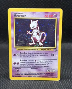 Mewtwo 10/130 Holo Rare - Base Set 2 60 HP Basic Pokemon Pokemon TCG Card - Image 1