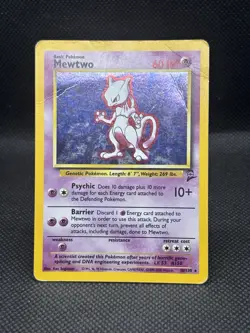 Mewtwo 10/130 Holo Rare - Base Set 2 60 HP Basic Pokemon Pokemon TCG Card - Image 2