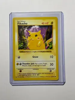 1999 Pokemon Pikachu 58/102 Red Cheeks Shadowless Base Set LP WOTC - Image 1
