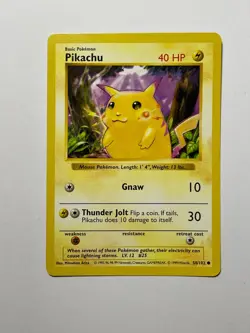 1999 Pokemon Pikachu 58/102 Red Cheeks Shadowless Base Set LP WOTC - Image 2