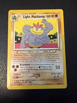 Pokemon TCG Light Machamp Neo Destiny Card 25/105 Unlimited Rare LP+ - Image 1