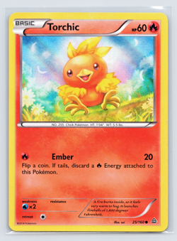 Torchic - 25/160 - Pokemon Primal Clash XY Rare Holo Card MP/HP 2014 - Image 1